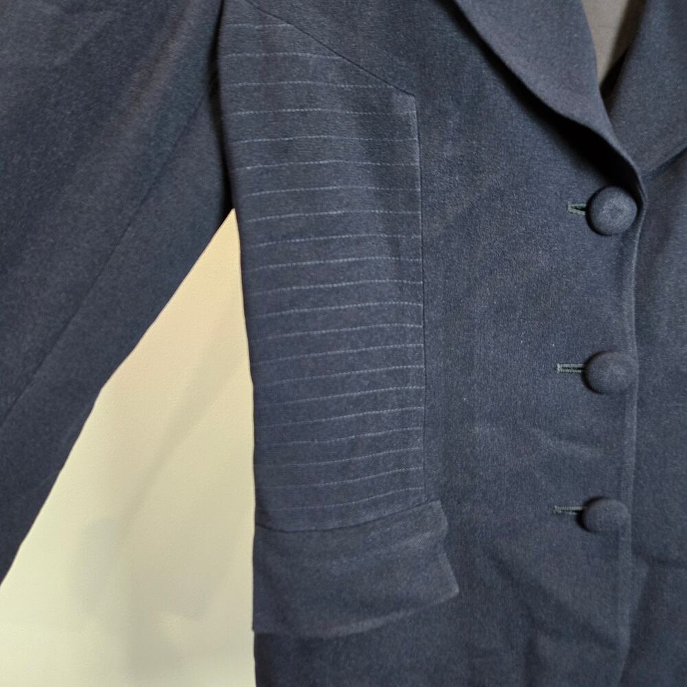 Vintage‎ Christian Dior 1980s Suit Set Blazer Jacket Skirt Navy Blue Plus 14 - Picture 2 of 12